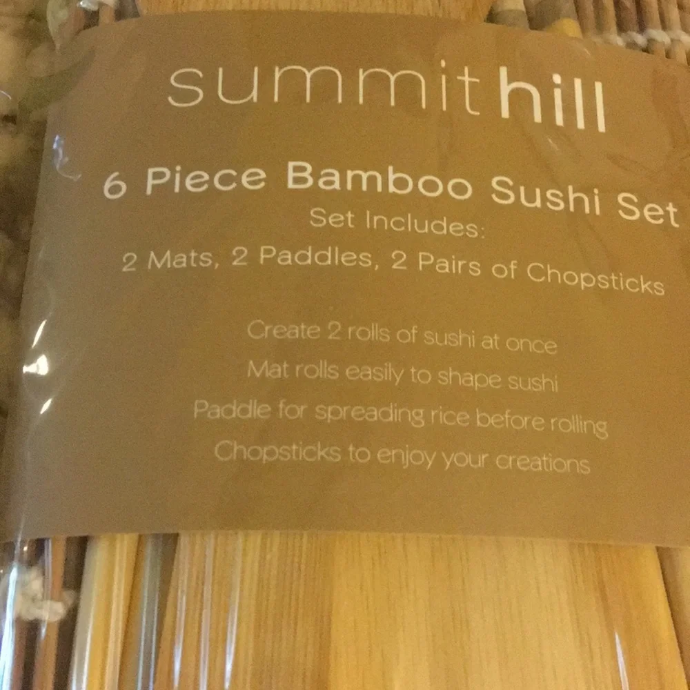 Summit Hill 6 Piece Bamboo Sushi Set- new